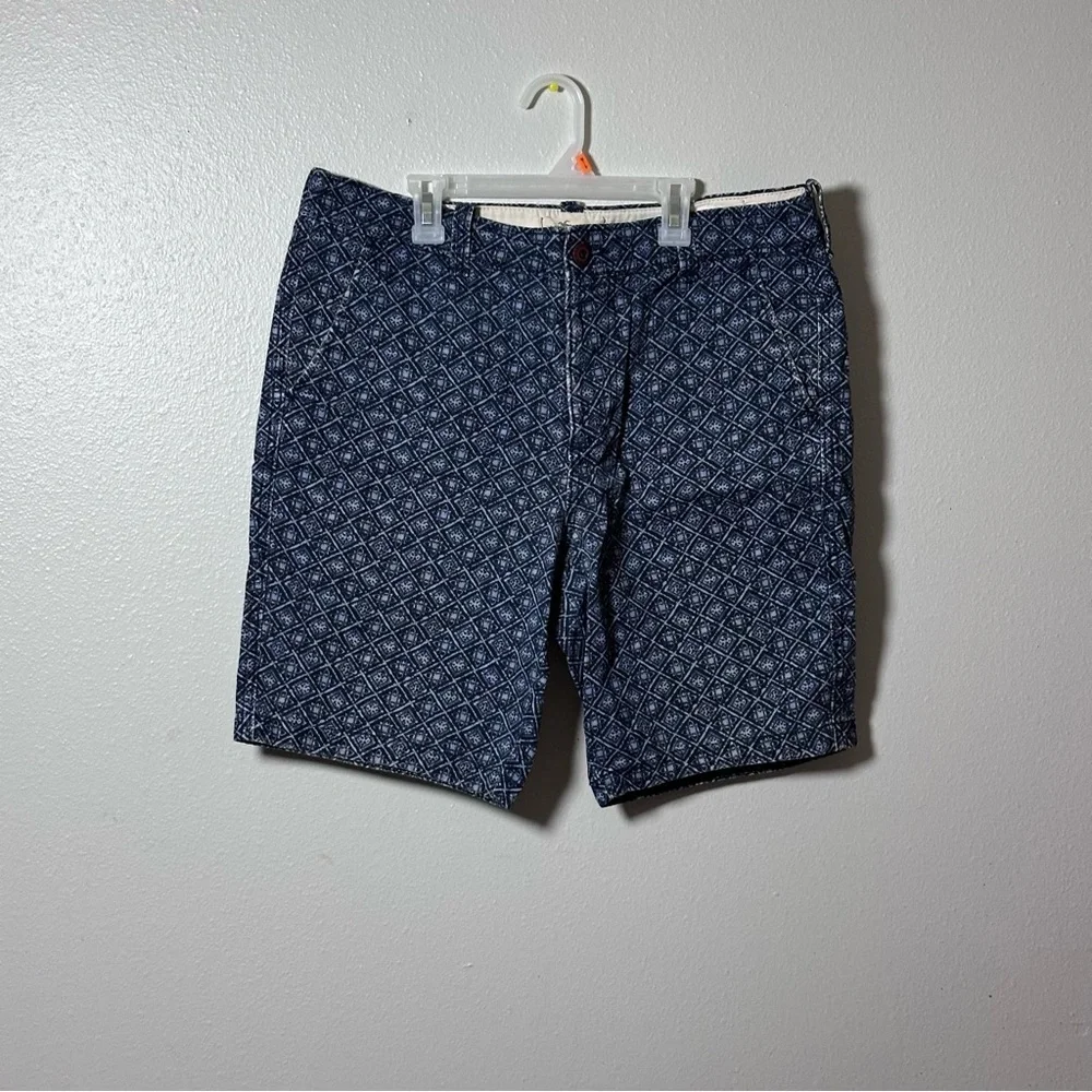 Hollister Men Blue Print Chino Casual Shorts Size‎ 34